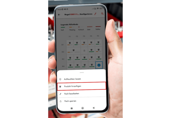 ORSY Cockpit App mit dem Button 'Produkt hinzufügen'