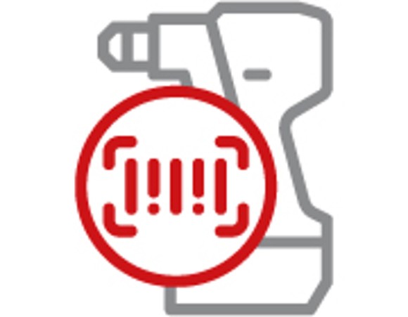 Icon Scannen eines EAN-Codes auf einem Akkuschrauber