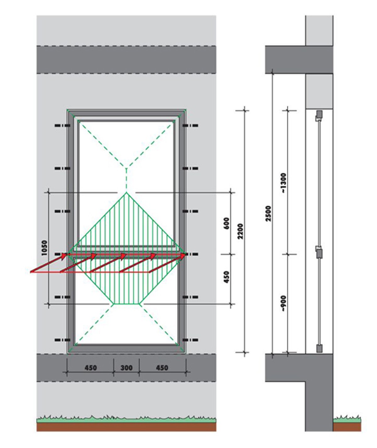 W-ABZ Montageschiene Detailzeichnung